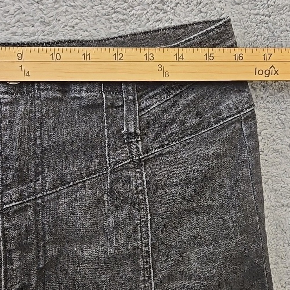 Altar'd State Nico Wide Leg Jeans 32 High Waist Pintuck Seam Acid Wash Black - Picture 4 of 11